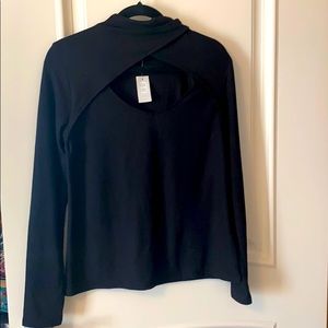 Black long sleeve with cut out chest